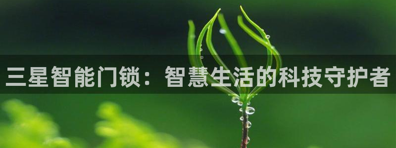 开丰娱乐行业恢复时间：三星智能门锁：智慧生活的科技守护者