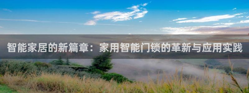 开丰娱乐寸67五壹叁八：智能家居的新篇章：家用智能门锁的革新